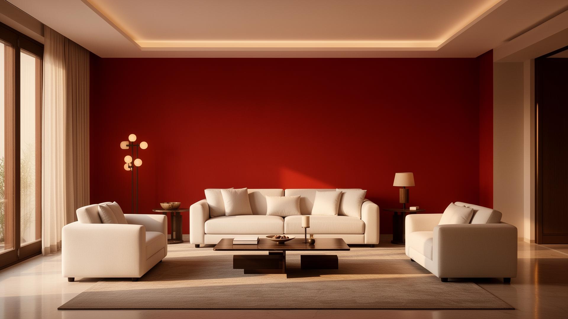 Premium red and white interior